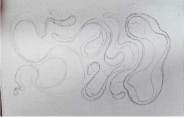 Meu Caminho Já Tem Nome, hand sketch of the typography